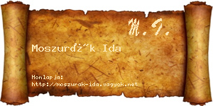 Moszurák Ida névjegykártya